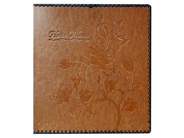 Photo Album Book Family Album Leather Cover Holds 3x5 4x6 5x7 6x8 8x10 Photos Brown Large