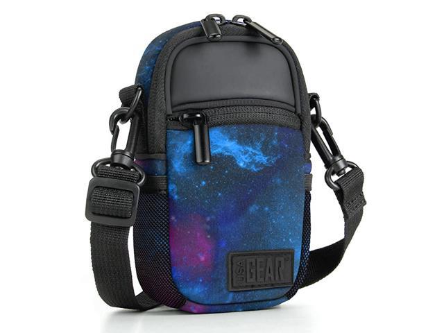 Compact Camera Case Galaxy Point and Shoot Camera Bag with Accessory Pockets Rain Cover and Shoulder Strap Compatible with Sony CyberShot Canon