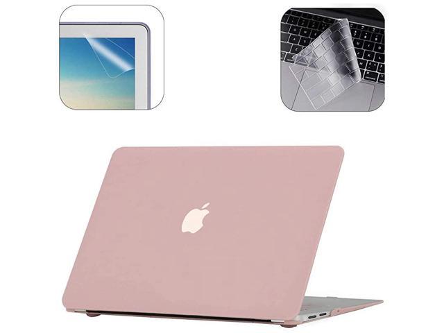 A1932 MacBook Air 13 Inch Case Keyboard Skin Cover Screen Protector for 2019 2018 Release MacBook with Retina Display Touch ID Rose Quartz