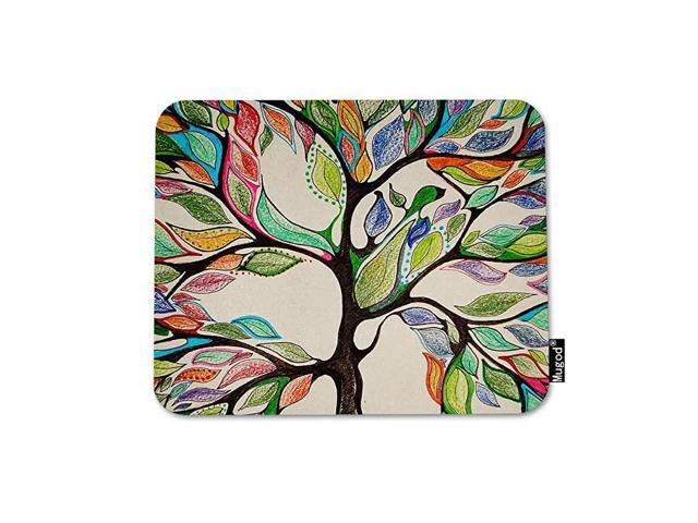 Tree of Life Mouse Pad Colorful Tree Psychedelic Forest Pink Blue Green Leaf Mouse Mat NonSlip Rubber Base Mousepad for Computer Laptop PC Gaming