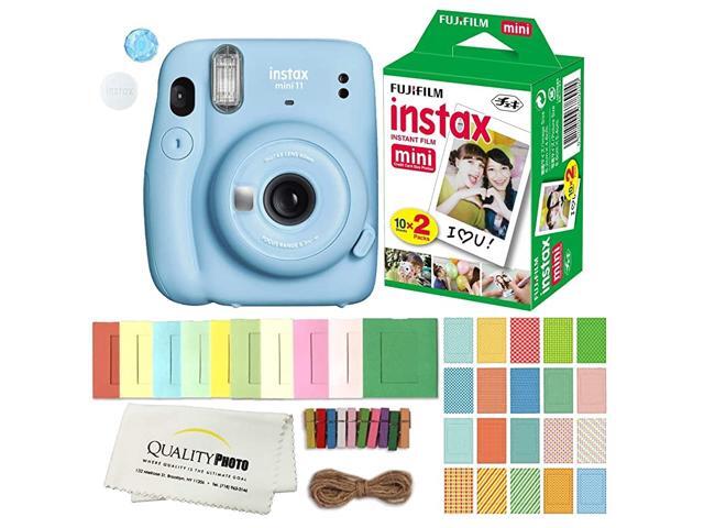 INSTAX Mini 11 Instant Film Camera Plus Instax Film and Accessories Stickers Hanging Frames and Microfiber Cloth Sky Blue