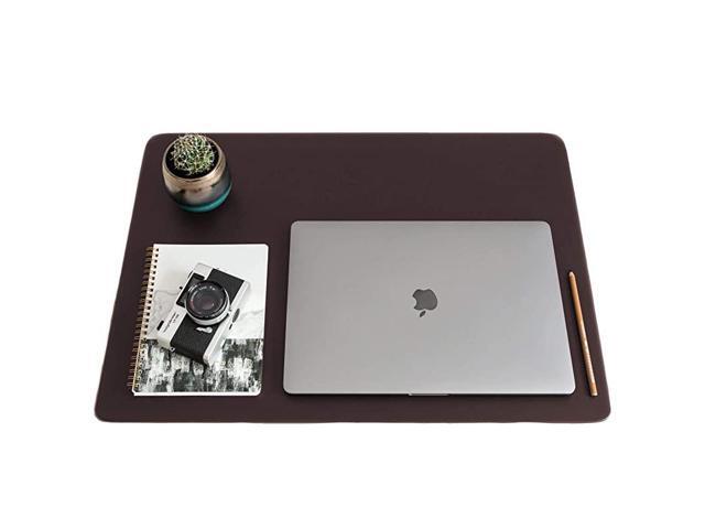 Brown Leather Smooth Desk Mat Pad Blotter Protector Extended NonSlip Rectangular Laptop Keyboard Mouse Pad 24 x 17