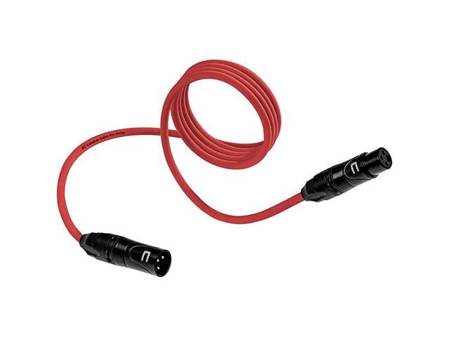 XLR Cable Male to Female 150 Feet Red Pro 3Pin Microphone Connector for Powered Speakers Audio Interface or Mixer for Live Performance Recording