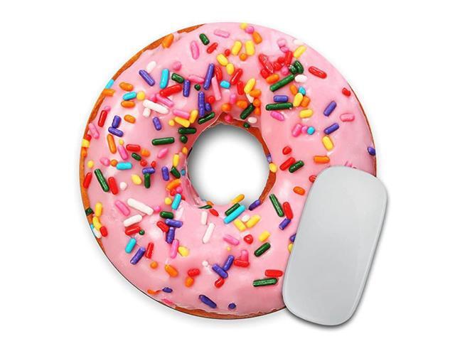 Strawberry Donut with Sprinkles Circle Mouse Pad Mousepad Funny Coworker Gift Teacher Realistic Food Desert Doughnut