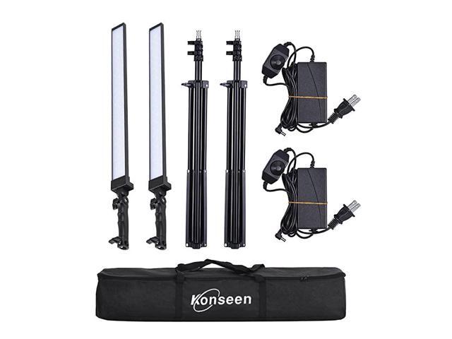 Dimmable LED Filming Video Lights Kit with Tripod Stand 36Wx2 for Photography Photo Studio Continuous Output Handheld Lamps Lighting Kit Camera