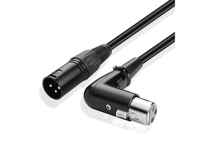 Premium Male to Female Right Angle XLR Cable Balanced 3 Pin Microphone Audio Wire Cord Interconnect Connector Plug Adapter Converter for