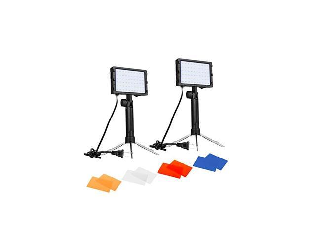 60 LED Continuous Portable Photography Lighting Kit for Table Top Photo Video Studio Light Lamp with Color Filters 2 Packs