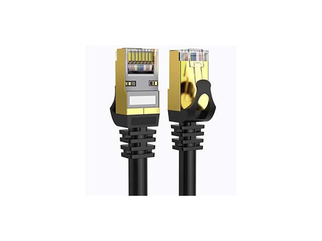8 Ethernet Cable 15 ft Shielded 10 Pack 26AWG Solid 40Gbps 2000Mhz SFTP Patch Cord Heavy Duty High Speed LAN Network RJ45 Cable in Wall Outdoor