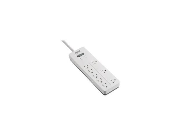 Surge Protector White Power Strip PH8W 2160 Joules Flat Plug 8 Outlet Power Strip