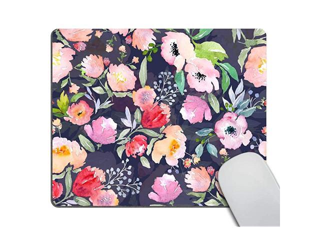Gorgeous Watercolor Pink Flowers Pattern Decorative Mouse Pad Vintage Floral Mousepad Custom Romantic Floral Painting Art Mouse Pads