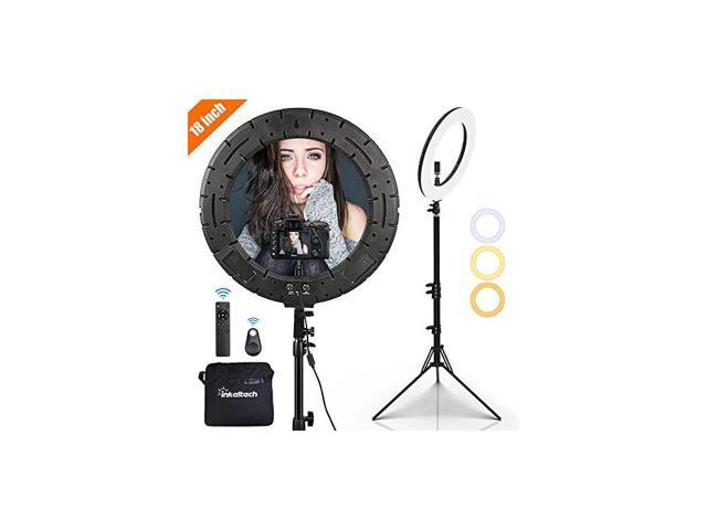 Ring Light 18 inch 60 W Dimmable LED Ring Light Kit with Stand Adjustable 30006000 K Color Temperature Lighting for Vlog Makeup YouTube Camera