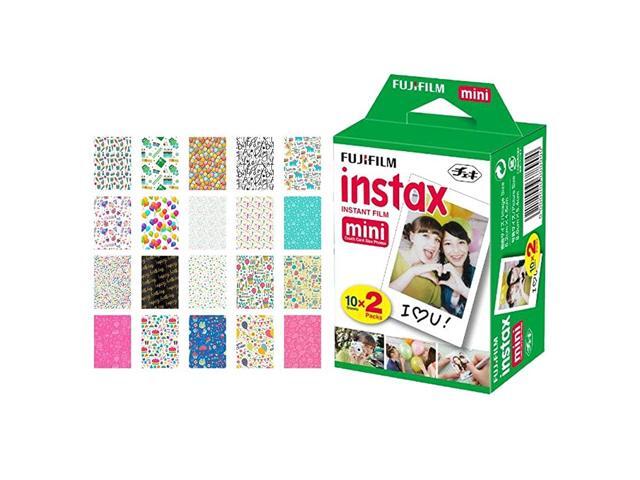 instax Mini Instant Film 20 Exposures + 20 Sticker Frames for Fuji Instax Prints Birthday