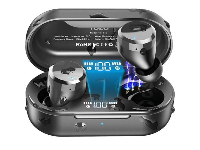 T12 Wireless Earbuds Bluetooth Headphones Premium Fidelity Sound Quality Wireless Charging Case Digital LED Intelligence Display IPX8 Waterproof
