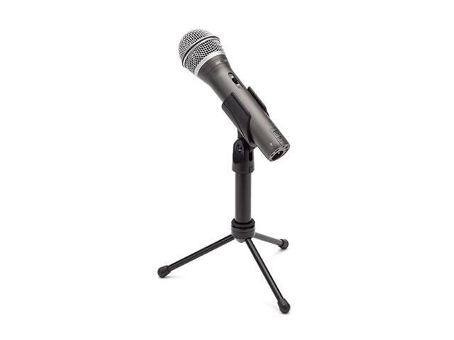 Q2U USBXLR Dynamic Microphone Recording and Podcasting Pack Includes Mic Clip Desktop Stand Windscreen and Cables silver