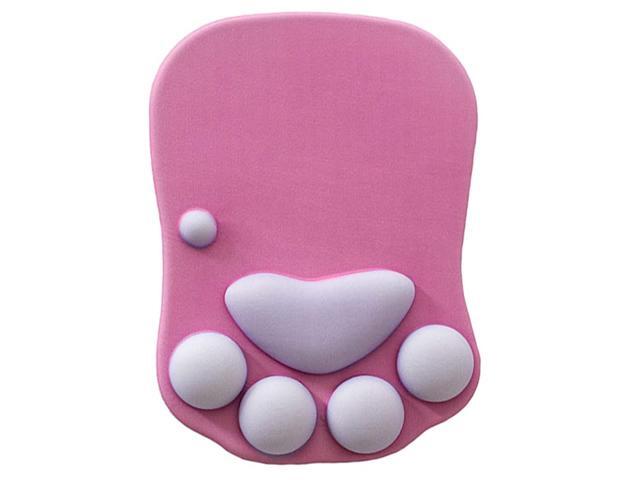 Paw Mouse Pad with Wrist Support Soft Gel Wrist Rest Pad Cute Design Cushion Comfort Mousepad Computer Mac Laptop Mouse Mat Desk Decor RedPurple