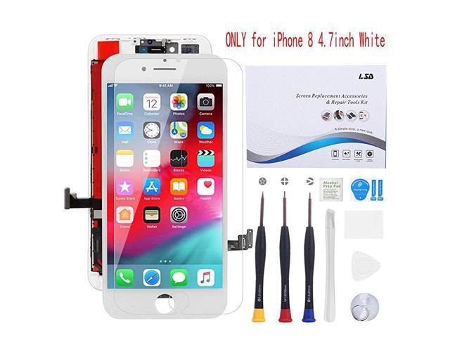 iPhone 8 Screen Replacement 47 inch White Compatible with iPhone 8 LCD Display Digitizer Frame Assembly Full Set with Repair Tools kit and Screen