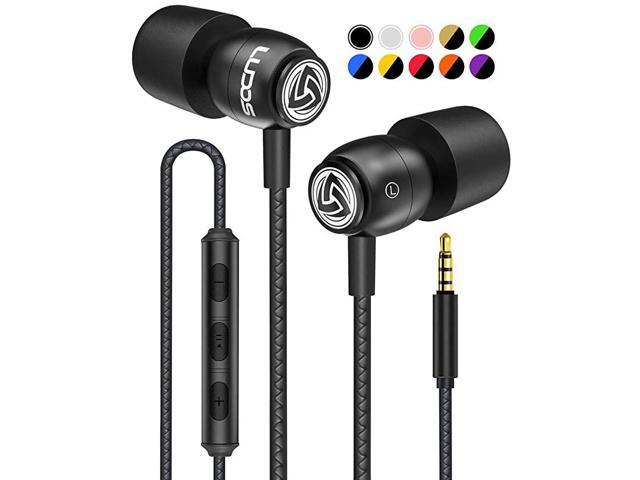Clamor Wired Earbuds in Ear Headphones with Microphone Earphones with Mic and Volume Control Memory Foam Reinforced Cable Bass Compatible with