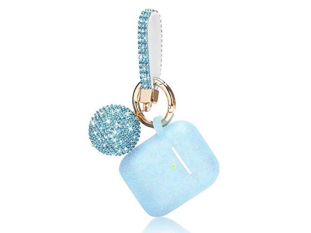 Case for Airpods Bling Airpod Silicone Case Cover Skin Air Pods Protective Glitter Case with Shiny Disco Ball Keychain Scratch Proof and Drop