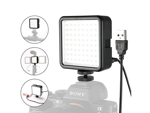 64 Video LED Light UltraBright Dimmable Continuous OnCamera Lighting Panel for All DSLR Cameras Camcorder Studio Video Outdoors Photography USB