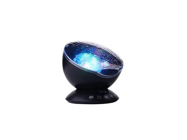 Mermaid Decor Remote Control Night Light Ocean Wave Projector 7 Colorful Ceiling Mood Lamp with Bulitin Speaker Music Player for Baby Adults
