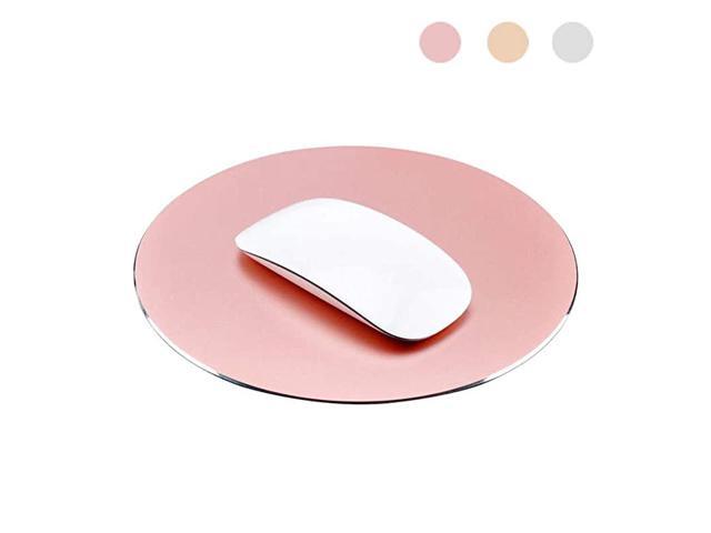 Premium Aluminum Metal Mouse Pad Mice Mat 866inch Mousepad with NonSlip Base Round Rose Gold