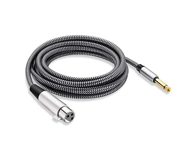 XLR to 14 Microphone Cable 66Feet 14 to XLR Nylon Braided 14 to XLR Female Cable TS to XLR Cord for Microphone and Audio Equipment