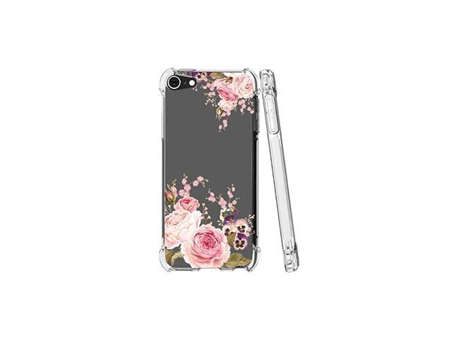 iPod Touch 5 6 7 Case iPod Touch Case 5th 6th 7th Generation Case for Girls Clear Floral Pattern Soft Flexible TPU Phone Case Cover for Apple iPod