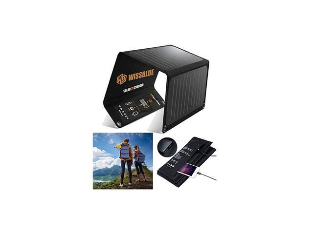 Solar Panel Charger 21W 60W Dual USB 24A 42A Fast Solar Charger Portable Camping Travel ChargerHikingHurricane Emergency Backup for All 5V Devices