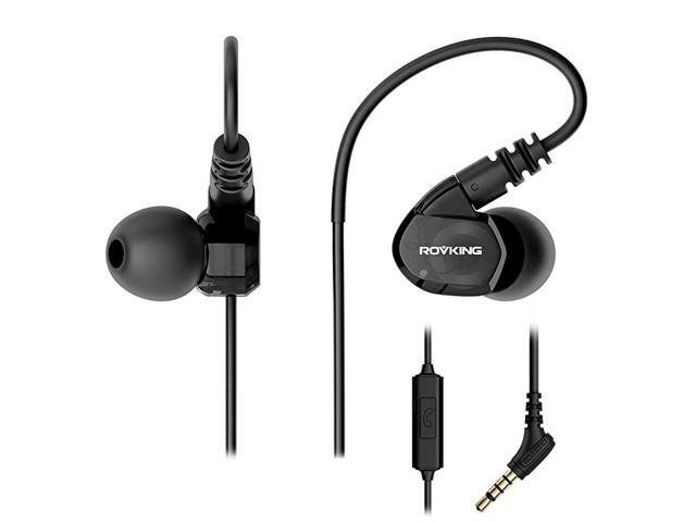 Over Ear in Ear Noise Isolating Sweatproof Sport Headphones Earbuds Earphones with Mic Earhook Wired Stereo Workout Earpods for Running Jogging Gym