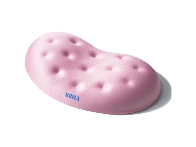 Ergonomic Memory Foam Mouse Wrist Rest Support Pad Cushion for Computer Laptop Office Work PC Gaming Massage Holes Design Wrist Pain Relief Pink