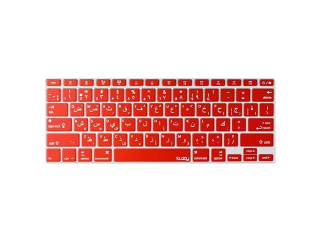 Arabic Language Keyboard Cover for MacBook Pro 13 15 17 with or wOut Retina Display Silicone Skin for iMac and MacBook Air 13 ArabicEnglish RED