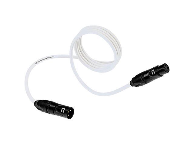 XLR Cable Male to Female 25 Feet White Pro 3Pin Microphone Connector for Powered Speakers Audio Interface or Mixer for Live Performance Recording