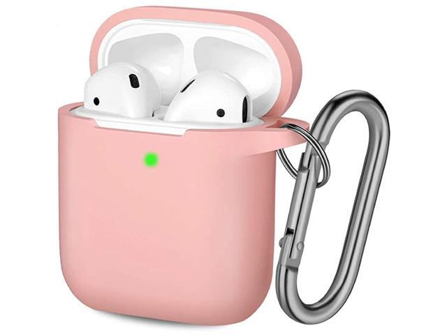 Compatible with AirPods Case Front LED Visible Soft Silicone Protective Cases Cover Skin Designed for Apple AirPod 2 1 Women Men with Keychain
