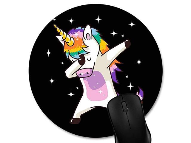 Rainbow Unicorn Cute Dabbing Circular Gaming Mouse Pads Funny Dab Dance Gift Round Mouse pad Custom