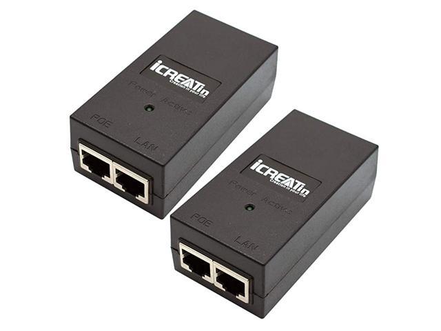 2Pack 48V POE Injector Adapter Power Supply10100Mbps IEEE 8023af Compliant Up to 328 Feet for Most CiscoPolycomAastraAxisUbiquiti Phones Cameras
