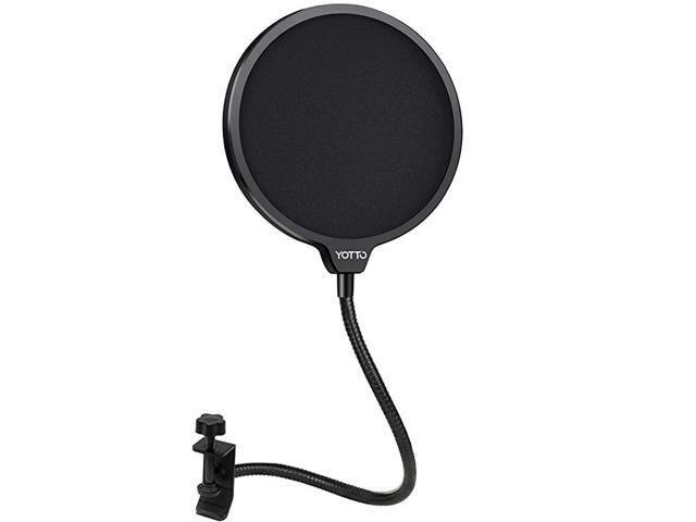 Microphone Pop Filter Studio Windscreen Mic Cover Mask Shield with Flexible Gooseneck and Clamp for Blue Yeti Audio Technica and All Microphones