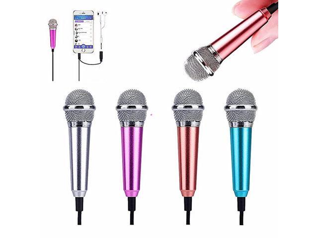 MicrophoneTiny Microphone Portable MicrophoneInstrument Microphone for ManPet Voice Recording Shouting and Singwith Mic Stand and Box Blue