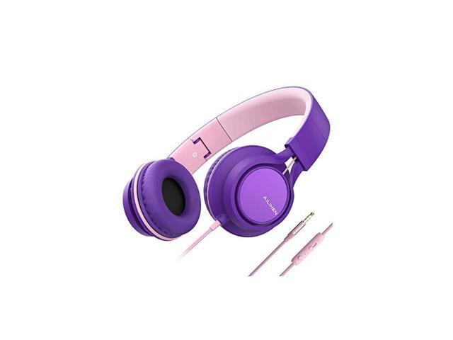 C8 Upgraded Headphones with Microphone and Volume Control Folding Lightweight Headset for Cellphones Tablets Smartphones Laptop Chromebook Computer