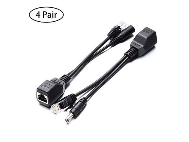 Passive PoE Injector and PoE Splitter Kit with 10100Mbps Network for IP Security Camera Full IEEE 8023af Compliant