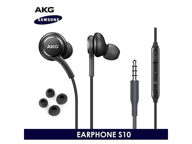 OEM Earbuds Stereo Headphones for Samsung Galaxy S10 S10e Plus Cable Designed by AKG with Microphone and Volume Buttons Black