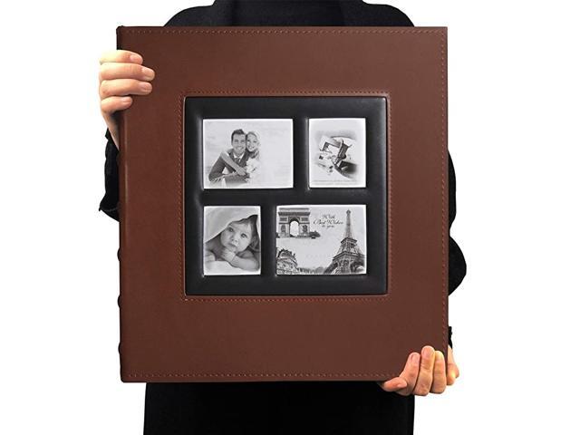 Photos Book Album 4×6 Hold 500 Pockets Leather Cover 3Ring Binder Family Picture Album for Family Wedding Anniversary Baby Vacation Daughter GiftBrown