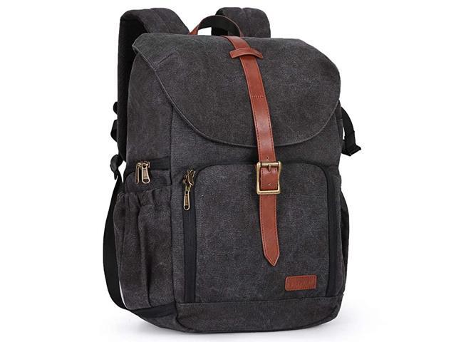 Camera Backpack AntiTheft DSLR SLR Camera Bag Water Resistant Canvas Backpack Fit up to 15 Laptop with Rain Cover Tripod Holder for Women and Men