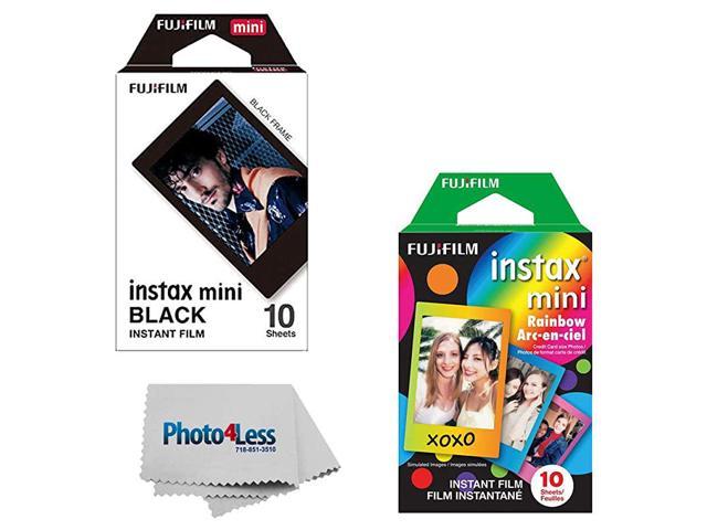 Instax Mini Rainbow Instant Film 10 Sheets+ Instax Mini Black Frame Instant Film 10 Sheets