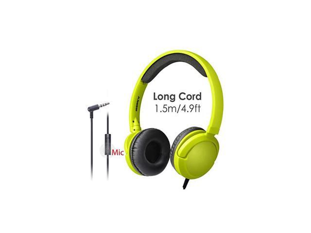 Superb Sound Wired On Ear Headphones with Microphone 15M 49FT Long Cord with Mic for Adults Students Kids Comfortable Headset for PC Computer