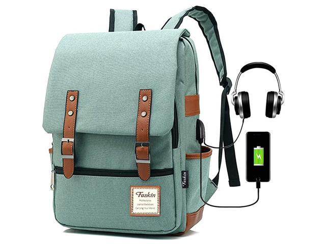 Laptop Backpack Women Men School College Backpack USB Charging Port Headphone Jack Fashion Backpack Fits 156 inch Notebook GreenFunction Update