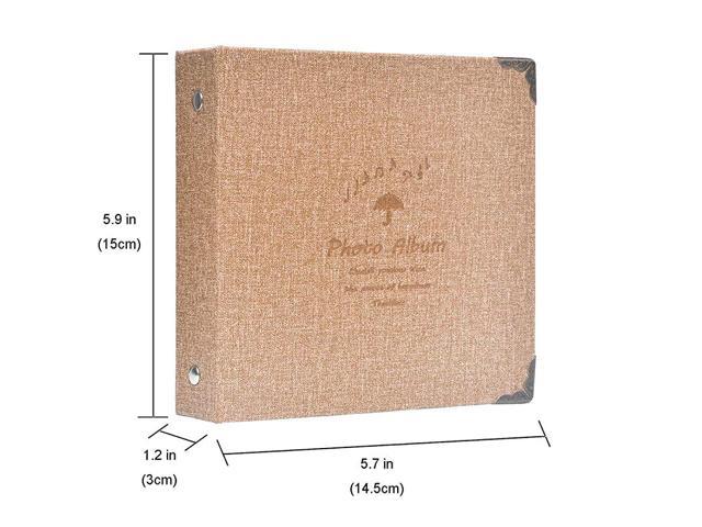 100 Pockets Mini Photo Album Film Book Leatherette Cover with Brass Corner Accents for Fujifilm Instax Mini 9 8 7s 90 70 Polaroid 300 Instant