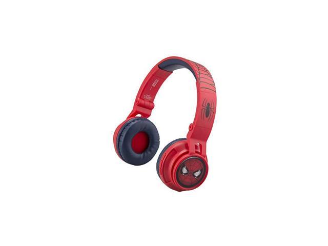 Spiderman Wireless Bluetooth Portable Kids Headphones with Microphone Volume Reduced to Protect Hearing Rechargeable Battery Adjustable Kids