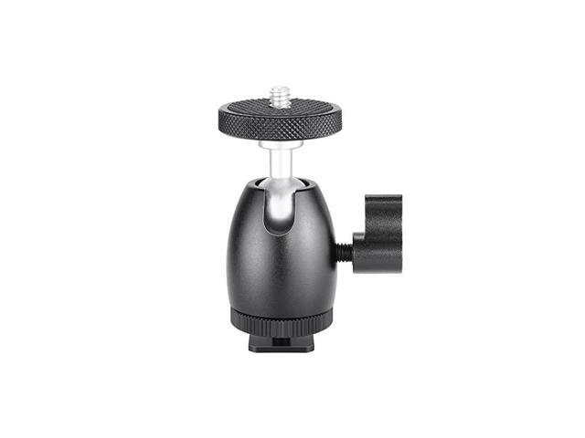 Mini Ball Head 14 inch Screw with Lock and Hot Shoe Mount Adapter Compatible with LED LightRing LightLoad Up to 44 pounds2 kilograms
