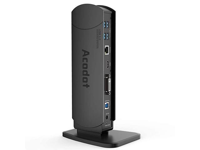 USB 30 Universal Laptop Docking Station Dual Monitor Dock for Windows Mac OS Surface Pro Surface Laptop with Dual HDMI and DVIVGA 6 USB 30 Ports