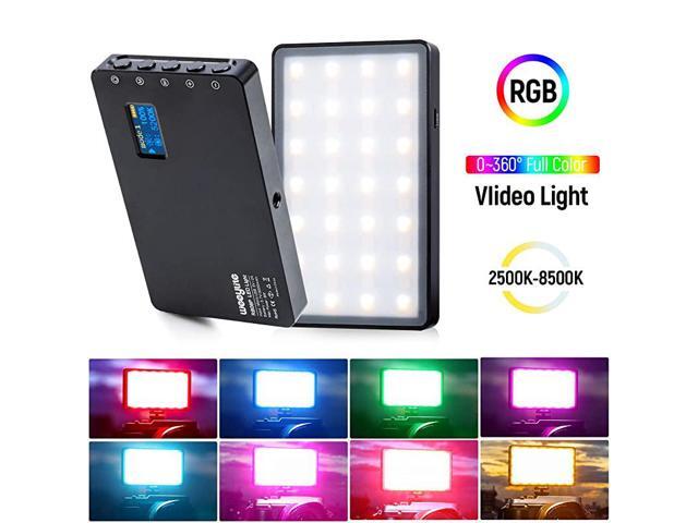 LED Full Color LightPocket Camera Camcorder Video Light with Aluminum Alloy Shell OLED Display 2500K8500K Color Range 360° Full Color 8 Function